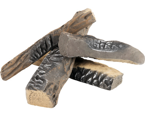 Dekorative Feuerstelle Holzscheite aus Keramik