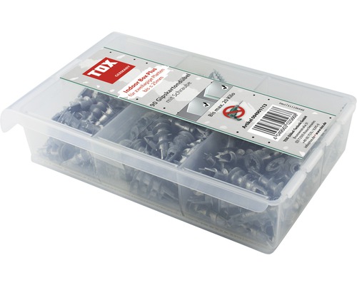 TOX Indoor Box Plus mit 90 Gipskartondübeln und Schrauben für zweilagige Platten bis 25 mm, maximale Belastung 20 Kilogramm