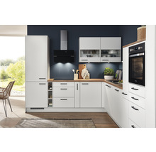 nobilia elements Winkelküche mit Geräten Urban 450 cm alpinweiss matt vormontiert Variante links 4004539047358