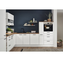 nobilia elements Winkelküche mit Geräten Urban 450 cm alpinweiss matt vormontiert Variante links 4004539047358