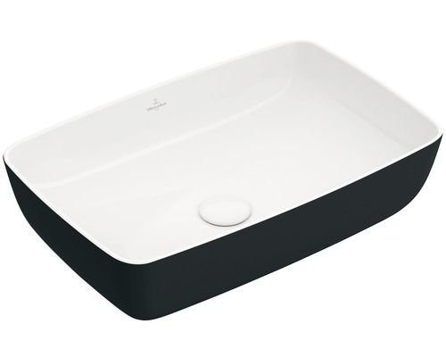 Villeroy & Boch Aufsatzwaschbecken Artis 58 cm eckig weiß/coal black 417258BCT8 Aufsatzwaschbecken aus Keramik