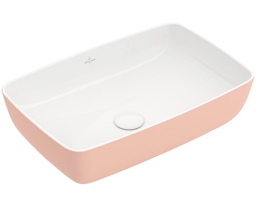 Villeroy & Boch Aufsatzwaschbecken Artis 58 cm eckig weiß/powder 417258BCT0 Villeroy & Boch Waschtisch aus Sanitärkeramik