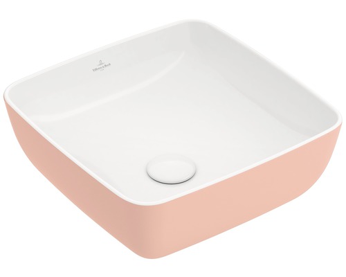 Villeroy & Boch Aufsatzwaschbecken Artis 41 cm quardratisch weiß/powder 417841BCT0 Villeroy & Boch Waschtisch aus Keramik