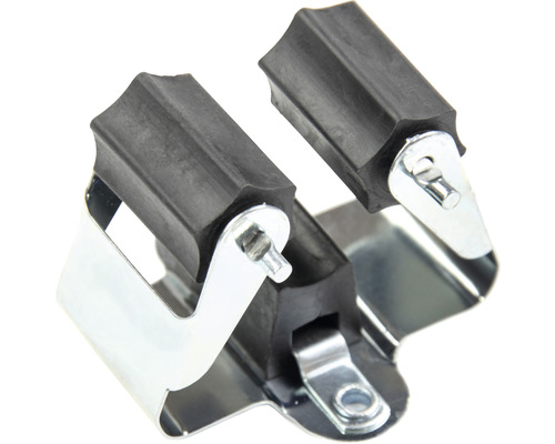 Gerätehalter aus Metall mit Gummieinsätzen