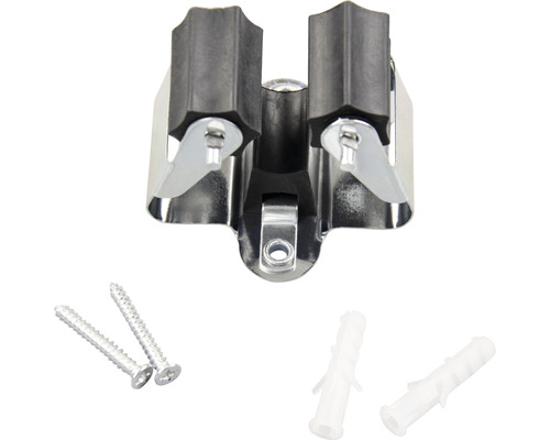 Gerätehalter mit Schrauben und Dübeln zur Wandbefestigung