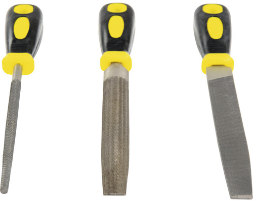 Drei Feilen mit Griffen