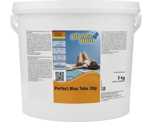 Planet Pool Perfect Blue Tabs 20g in einem Eimer für die Schwimmbadpflege