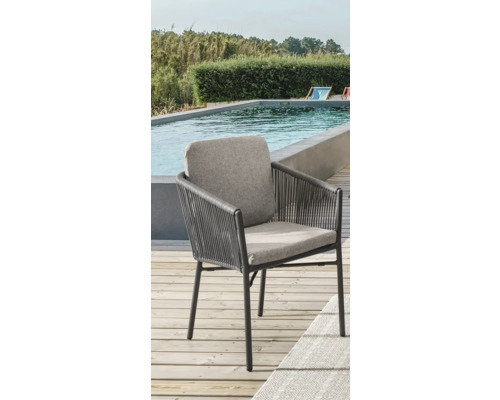 Gartensessel Destiny LUCCA 55 x 62 x 77 cm grau