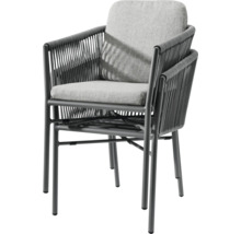 Gartensessel mit Seilbespannung und Sitzkissen