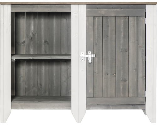 Gartenschrank/Outdoorküche Konsta Typ 561 Sideboard inkl. 1 Tür 115 x 60 x 88 cm hellgrau-creme