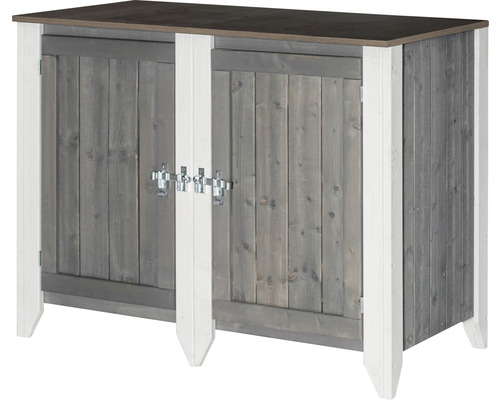 Gartenschrank/Outdoorküche Konsta Typ 561 Sideboard inkl. 2 Türen 115 x 60 x 88 cm hellgrau-creme