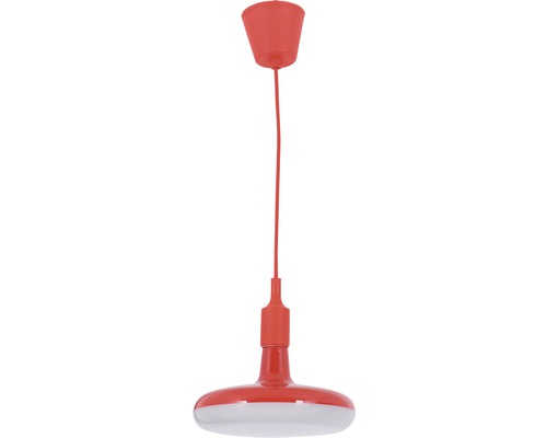 Rote Pendelleuchte mit Aufhängung