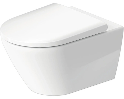 Wand-WC Set DURAVIT D-Neo Tiefspüler offener Spülrand weiß glänzend mit WC-Sitz 45770900A1