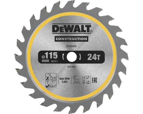 DeWalt Sägeblatt, 115 mm Durchmesser, 24 Zähne