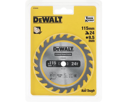 DeWalt Sägeblatt mit 115 Millimeter Durchmesser für Holz