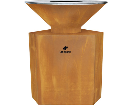 Feuerstelle aus Stahl mit Landmann Logo