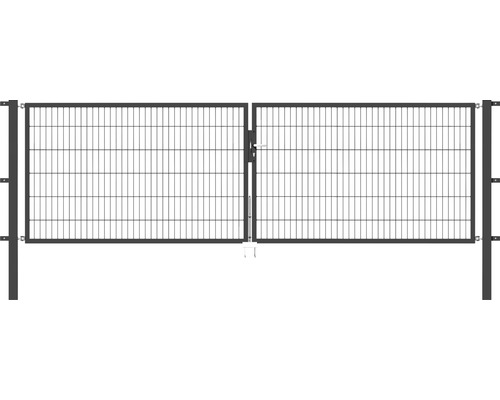 Stabgitter-Doppeltor ALBERTS Flexo 400 x 120 cm inkl. Pfosten 8 x 8 cm anthrazit