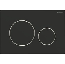 GEBERIT Betätigungsplatte Sigma 20 Platte schwarz matt / Taster schwarz matt / Dekorringe chrom 115.882.14.1