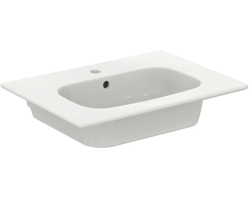 Weißes Keramik Waschbecken mit Hahnloch und Überlauf