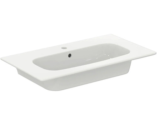 Weißes Keramik Waschbecken mit Hahnloch und Überlauf