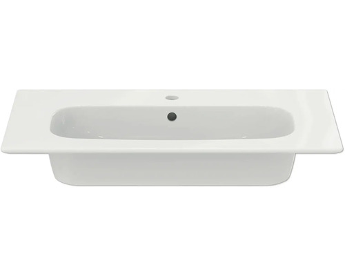 Weißes Aufsatzwaschbecken mit rechteckiger Form