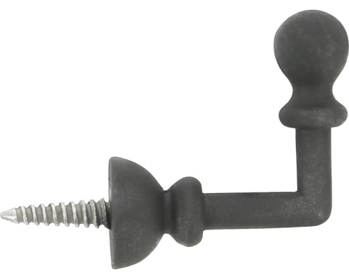 Zierhaken Kugel 3 cm schwarz 2 Stk. Garderobenhaken aus Metall mit Schraube