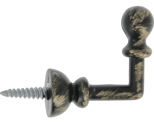 Zierhaken Kugel 3 cm bronze 2 Stk. Kleiderhaken mit Schraube zur Wandmontage