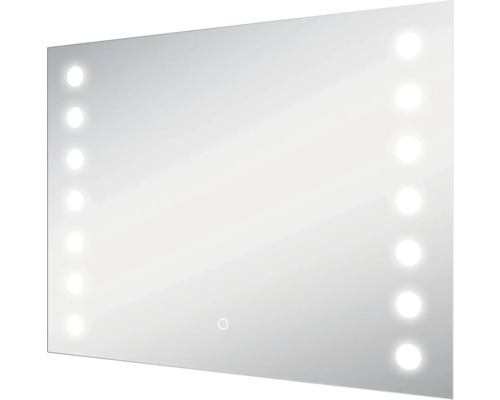 Rechteckiger Spiegel mit umlaufender LED-Beleuchtung für das Badezimmer