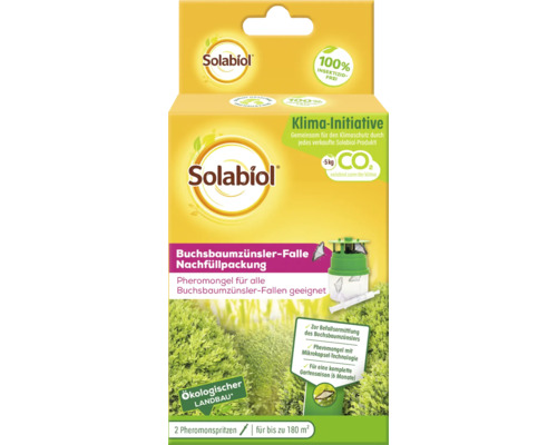 Buchsbaumzünslerfalle Solabiol Nachfüllpackung 2 Stk. Solabiol Buchsbaumzünsler-Falle Nachfüllpackung mit Pheromongel für Buchsbaumzünsler-Fallen, geeignet für bis zu 180 Quadratmeter