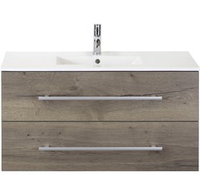 Waschtischunterschrank mit zwei Schubladen und Aufsatzwaschbecken