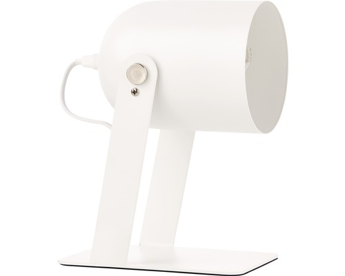 Weiße Tischleuchte mit Metallfuß