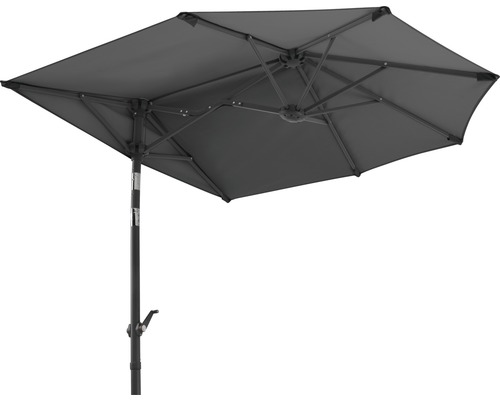 Sonnenschirm Schneider Salerno Mezza 150 x 150 cm anthrazit Rechteckiger Sonnenschirm mit Kurbelmechanismus