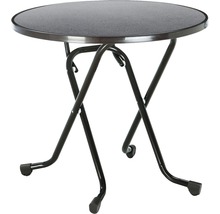 Runder Klapptisch mit Metallgestell