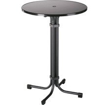 Stehtisch mit Glasplatte und Metallgestell