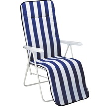 Liegestuhl mit Streifenmuster und Armlehnen