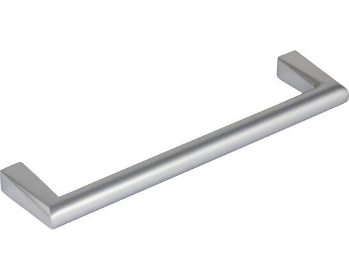 Möbelgriff Metall-Alu chrom matt Lochabstand 128 mm LxBxH 138x10x34 mm Stangengriff Möbelgriff aus Metall