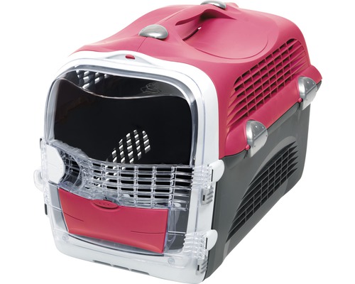 Transportbox Catit Cabrio Carrier 53 x 27 x 40,5 cm rot-grau Tier Transportbox aus Kunststoff
