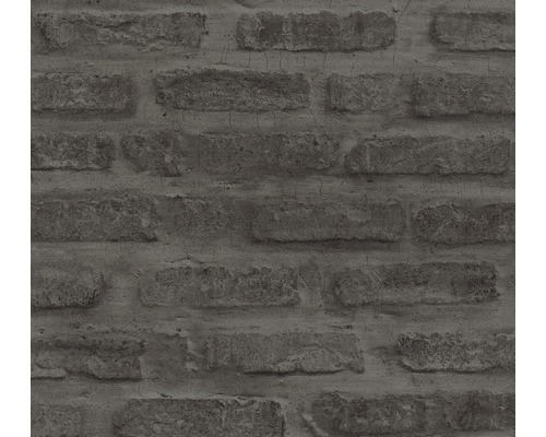 Vliestapete 37422-3 New Walls Stein anthrazit Tapete mit Ziegelsteinmuster