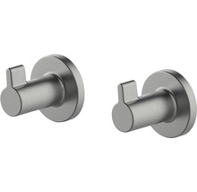 Zwei Kleiderhaken aus Metall für die Wandmontage