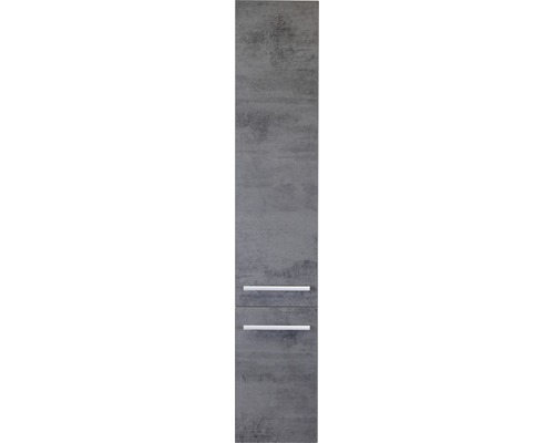 Hochschrank Sanox Stretto BxHxT 35 x 160 cm x 35 cm Frontfarbe beton anthrazit matt Waschbeckenunterschrank mit zwei Schubladen