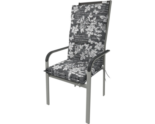 Gartenstuhl mit Auflage im floralen Design