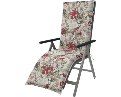 Gartenliege mit floralem Muster für den Außenbereich