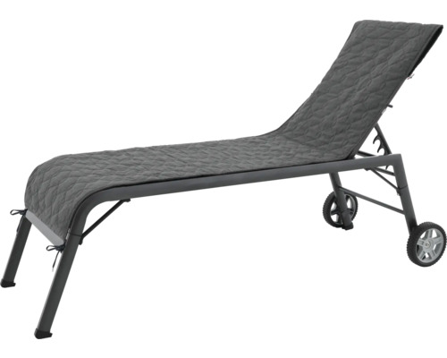 Gartenliege mit Rädern und gepolsterter Auflage