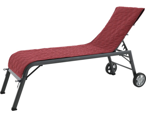 Gartenliege mit Auflage und Rädern