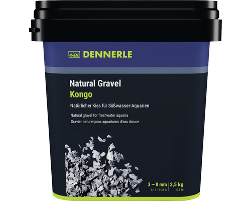Aquarienkies Natural Gravel Kongo Dennerle 3 - 8 mm schwarz 2,5 Kilogramm Aquascaping