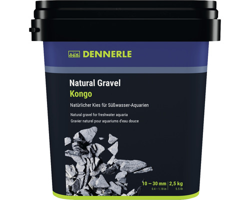 Aquarienkies Natural Gravel Kongo Dennerle 10 - 30 mm schwarz 2,5 Kilogramm Aquascaping