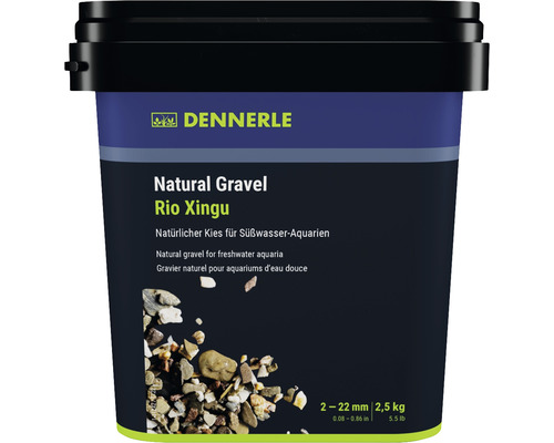 Aquarienkies Natural Gravel Rio X Dennerle 2 - 22 mm braun 2,5 Kilogramm Aquascaping
