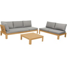 Loungeset Acamp Lounge Granada 5-Sitzer 3-teilig holz inkl. Sitzkissen