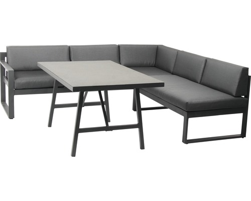 Loungeset Acamp Lounge Signature 4-Sitzer 3-teilig anthrazit inkl. Sitzkissen