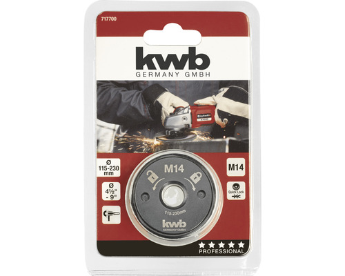 KWB Schnellspannmutter M14 für Winkelschleifer 115 bis 230 Millimeter